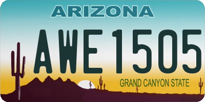 AZ license plate AWE1505