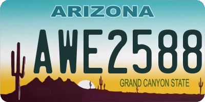 AZ license plate AWE2588