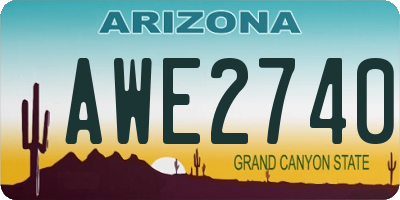 AZ license plate AWE2740