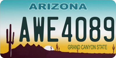 AZ license plate AWE4089