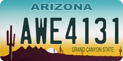 AZ license plate AWE4131