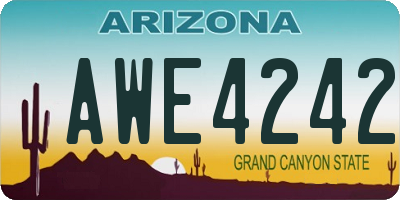 AZ license plate AWE4242