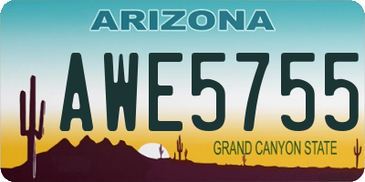 AZ license plate AWE5755