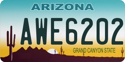 AZ license plate AWE6202