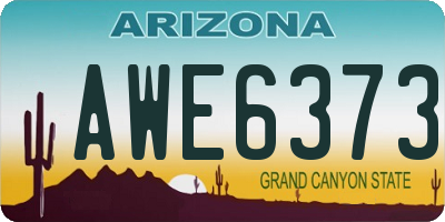 AZ license plate AWE6373