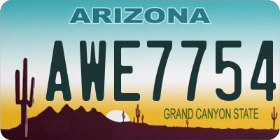 AZ license plate AWE7754