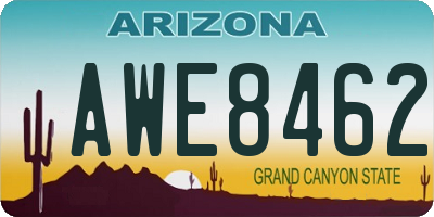 AZ license plate AWE8462