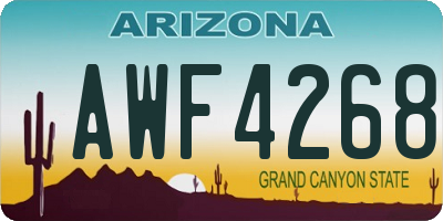AZ license plate AWF4268