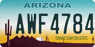 AZ license plate AWF4784
