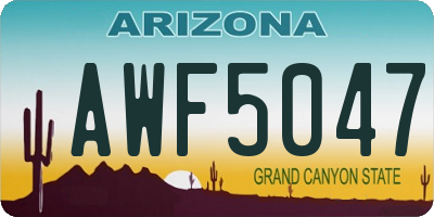 AZ license plate AWF5047
