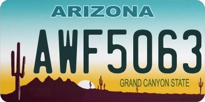 AZ license plate AWF5063
