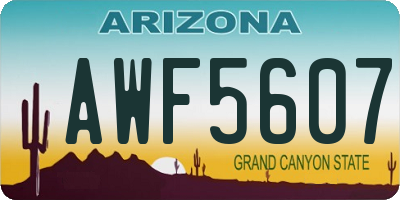 AZ license plate AWF5607