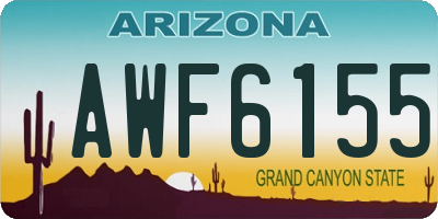 AZ license plate AWF6155