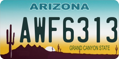 AZ license plate AWF6313