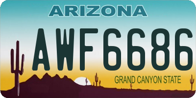 AZ license plate AWF6686