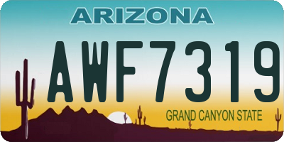 AZ license plate AWF7319