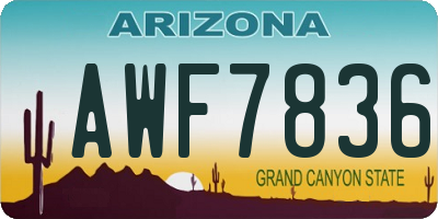 AZ license plate AWF7836