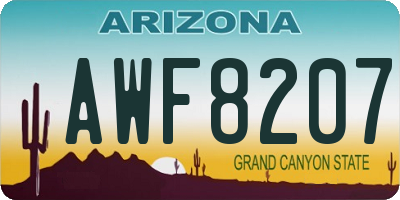 AZ license plate AWF8207