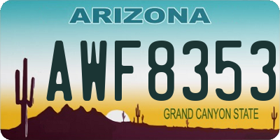 AZ license plate AWF8353