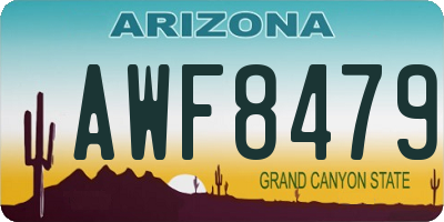 AZ license plate AWF8479