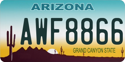 AZ license plate AWF8866
