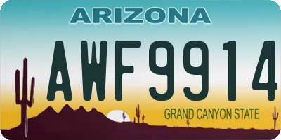 AZ license plate AWF9914