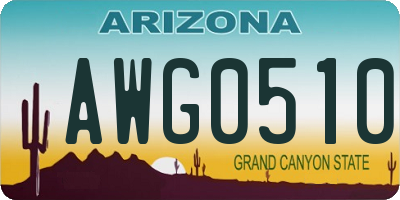 AZ license plate AWG0510