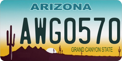 AZ license plate AWG0570
