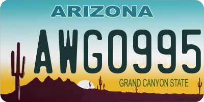 AZ license plate AWG0995