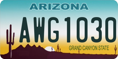 AZ license plate AWG1030