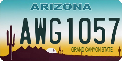 AZ license plate AWG1057