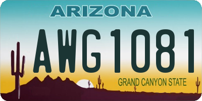 AZ license plate AWG1081