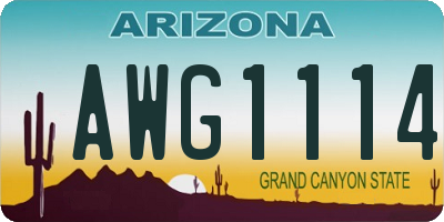 AZ license plate AWG1114