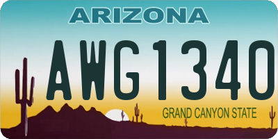 AZ license plate AWG1340
