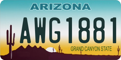 AZ license plate AWG1881