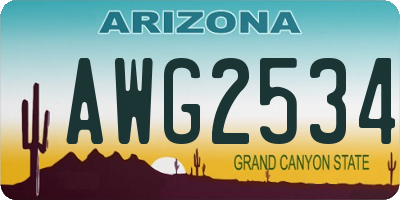 AZ license plate AWG2534