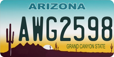 AZ license plate AWG2598