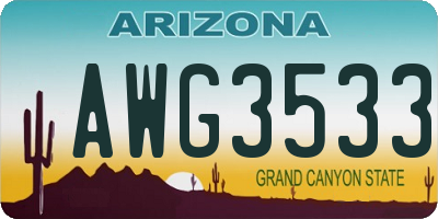 AZ license plate AWG3533