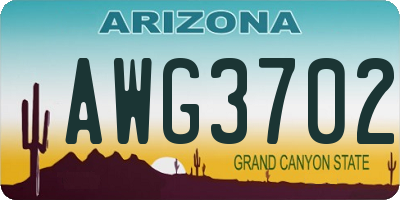 AZ license plate AWG3702