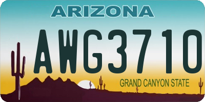 AZ license plate AWG3710