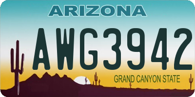 AZ license plate AWG3942