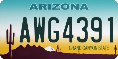 AZ license plate AWG4391