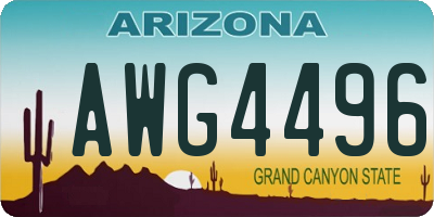 AZ license plate AWG4496