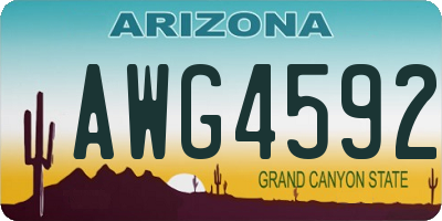 AZ license plate AWG4592