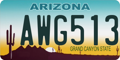 AZ license plate AWG513