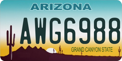 AZ license plate AWG6988