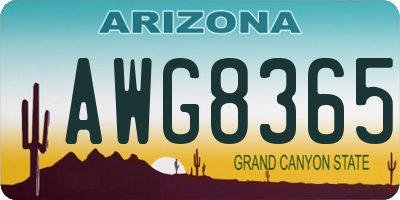AZ license plate AWG8365