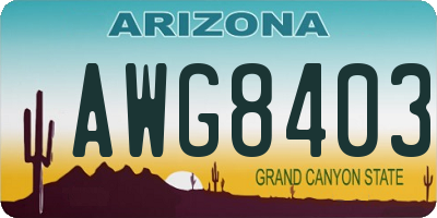 AZ license plate AWG8403
