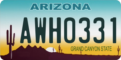 AZ license plate AWH0331