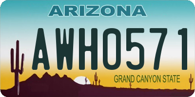 AZ license plate AWH0571